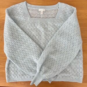Garnett Hill 100% Cashmere Pointelle Knit Sweater XS